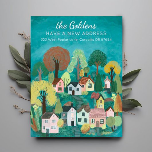 Neue Zuhause-Adresse Moving Niedlich Country Villa Postkarte