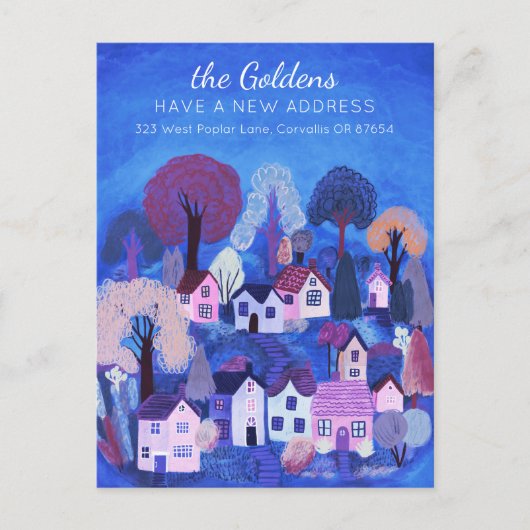 Neue Zuhause-Adresse Moving Niedlich Country Villa Postkarte (Vorderseite)