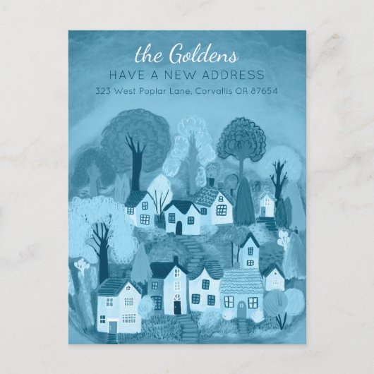 Neue Zuhause-Adresse Moving Niedlich Country Villa Postkarte (Vorderseite)