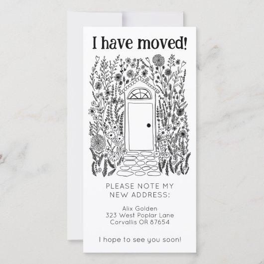 Neue Zuhause-Adresse Niedlich Garden Tor Tree Free Save The Date (Vorderseite)