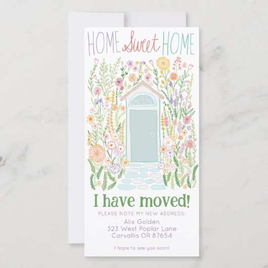 Neue Zuhause-Adresse Niedlich Garden Tor Tree Free Save The Date (Vorderseite)