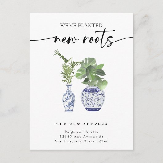 Neue Zuhause-Adresse Postkarte (Vorderseite)