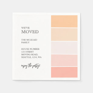 Neue Zuhause-Adresse Rosa pfirsichfarbenes Party Serviette