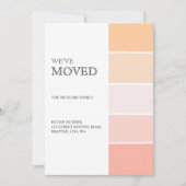 Neue Zuhause-Adresse Rosen pink pfirsichfarbene An Ankündigung (Vorderseite)