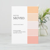 Neue Zuhause-Adresse Rosen pink pfirsichfarbene An Ankündigung (Stehend Vorderseite)