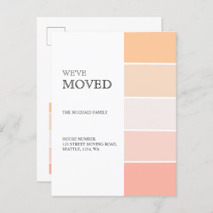 Neue Zuhause-Adresse Rosen pink pfirsichfarbene An Ankündigungspostkarte