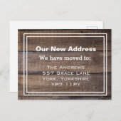 Neue Zuhause-Adresse Rustikale Bewegungsankündigun Postkarte (Vorne/Hinten)