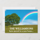 Neue Zuhause-Adresse Schönes Regenbogen-Foto beweg Ankündigung (Vorderseite)