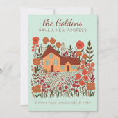 Neue Zuhause-Adresse Umzug Bauernhof-Blume Herbst Karte (Vorderseite)