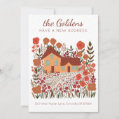 Neue Zuhause-Adresse Umzug Bauernhof-Blume Herbst Karte (Vorderseite)