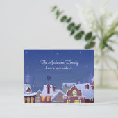 Neue Zuhause-Adresse Winter Wir haben Weihnachten Ankündigungspostkarte (Stehend Vorderseite)