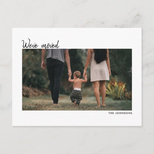 Neue Zuhause-Adresse Wir haben das Foto "Erwärmung Postkarte (Vorderseite)