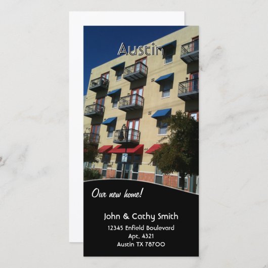 Neue Zuhause! Adressenänderung für benutzerdefinie Ankündigung (Vorne/Hinten)