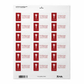 Neue Zuhause-Adressmarken - Rot Adressaufkleber (Vorne)