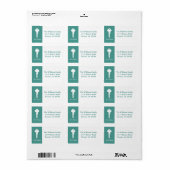 Neue Zuhause-Adressmarken - Türkis Adressaufkleber (Vorne)