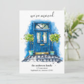 Neue Zuhause an der Vordertür, neue Adressenversch Ankündigung (Stehend Vorderseite)