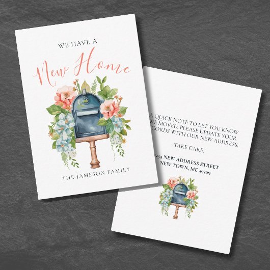 Neue Zuhause-Änderung der Adresskarte Mitteilungskarte