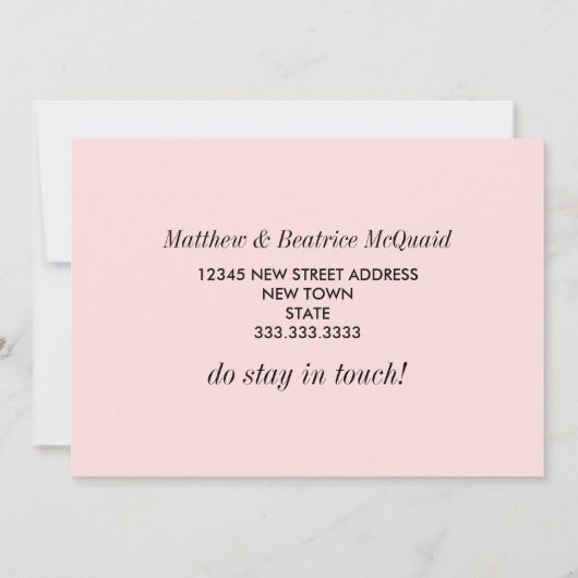 Neue Zuhause | Änderung der Anschrift | Rosa Flora (Rückseite)