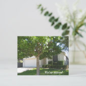 Neue Zuhause Änderung des Fotos für das benutzerde Ankündigungspostkarte (Stehend Vorderseite)