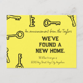 Neue Zuhause-Ankündigung/Schlüsselthema Postkarte