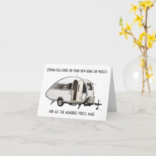 ****NEUE ZUHAUSE AUF RÄDERN*** GRATULIERUNGEN KARTE (Gelbe Blume)