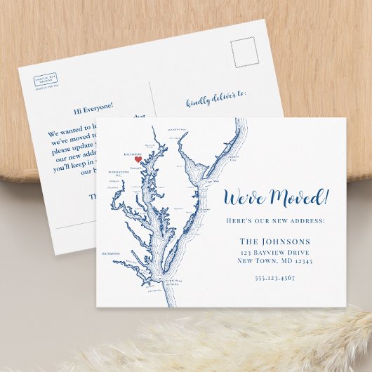 Neue Zuhause Baltimore Maryland Map Moving Ankündigungspostkarte