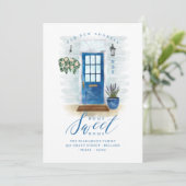 Neue Zuhause | Bauernhof Cobalt Blue Wasserfarbtür Ankündigung (Stehend Vorderseite)