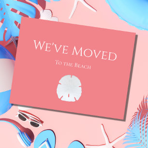 Neue Zuhause Beach Sand Dollar Rosa Ankündigung Postkarte