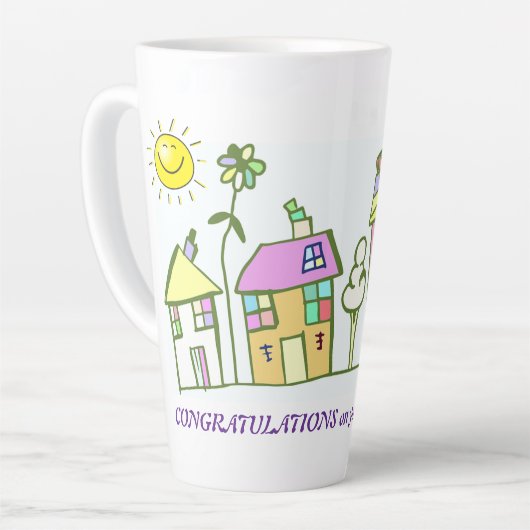 Neue Zuhause-benutzerdefinierte Latte-Tasse von Ed Milchtasse (Linke Ecke)
