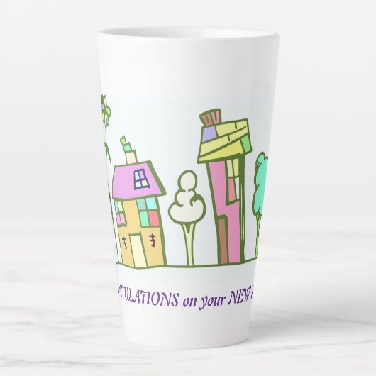 Neue Zuhause-benutzerdefinierte Latte-Tasse von Ed Milchtasse (Vorderseite)