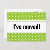 Neue Zuhause bewegte Postkarten | Apfelgrün-Punkte (Vorne/Hinten)