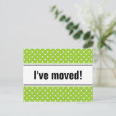 Neue Zuhause bewegte Postkarten | Apfelgrün-Punkte (Stehend Vorderseite)