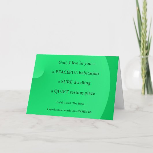 Neue Zuhause Bible Verse Grußkarte Karte (Vorderseite)