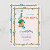 Neue Zuhause Birdhouse Grußkarte Einladung (Vorne/Hinten)