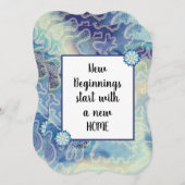 Neue, Zuhause-blaue abstrakte Einladung (Vorne/Hinten)