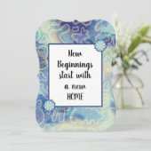 Neue, Zuhause-blaue abstrakte Einladung (Stehend Vorderseite)