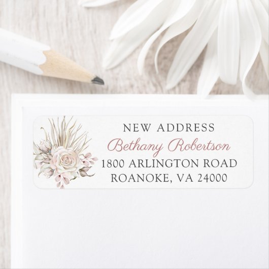 Neue Zuhause Boho Pink Roses Eukalyptus Rücksendea (Insitu)