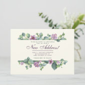 Neue Zuhause Botanical We Moved Eukalyptus Announc Ankündigung (Stehend Vorderseite)