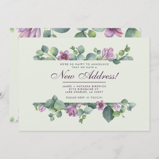 Neue Zuhause Botanical We Moved Eukalyptus Announc Ankündigung (Vorne/Hinten)