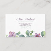 Neue Zuhause Botanical We Moved Eukalyptus Announc Visitenkarte (Rückseite)