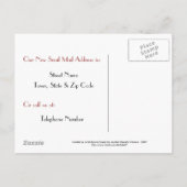 Neue Zuhause-Card Ankündigungspostkarte (Rückseite)