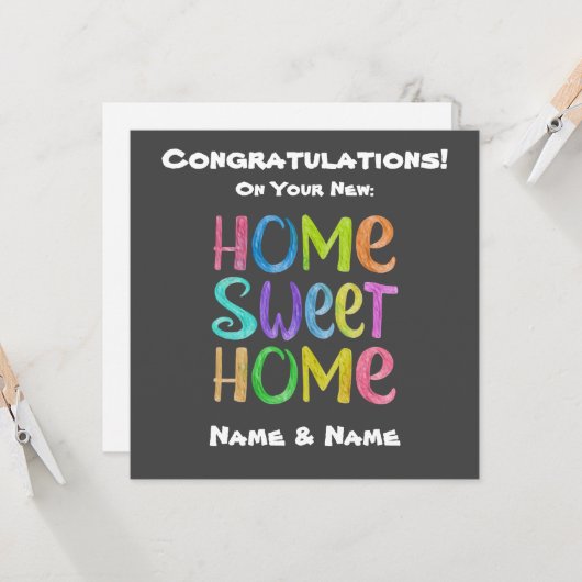 Neue Zuhause-Card Karte (Vorderseite/Rückseite Beispiel)