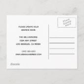 Neue Zuhause Chic Aquamarin Typografie Moving Ankü Ankündigungspostkarte (Rückseite)