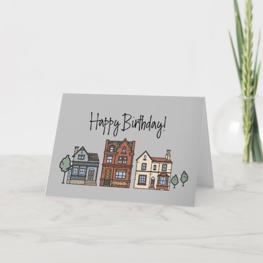 Neue Zuhause Client Happy Birthday Card Dankeskarte (Vorderseite)