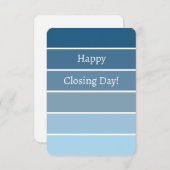 Neue Zuhause Closing Herzlichen Glückwunsch Blue P Mitteilungskarte (Vorne/Hinten)