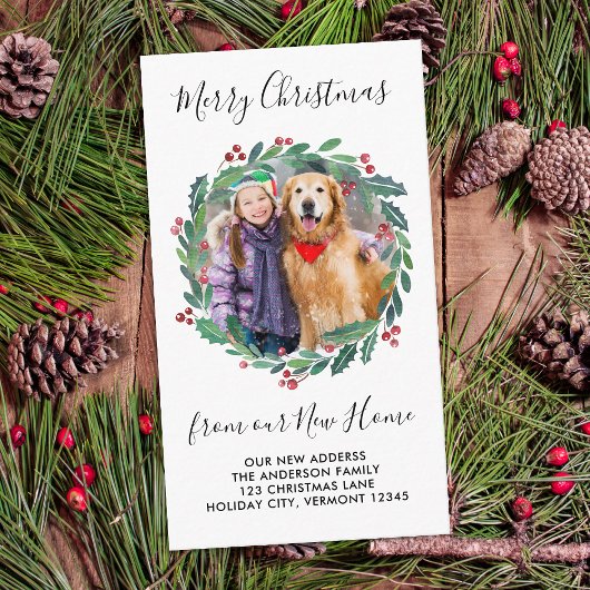 Neue Zuhause Custom Foto Greenerity Wreath Moving Begleitkarte