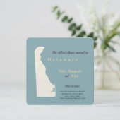 Neue Zuhause Delaware Bewegungs-Ankündigung Postka (Stehend Vorderseite)