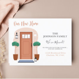 Neue Zuhause, die wir verschoben haben Ankündigung Postkarte