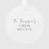 Neue Zuhause Door Art Frohe Weihnachtsnamen Adress Ornament (Rückseite)