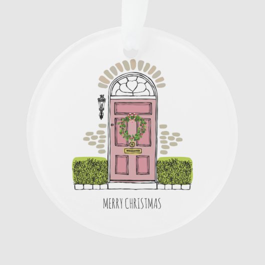 Neue Zuhause Door Art Frohe Weihnachtsnamen Adress Ornament (Vorderseite)